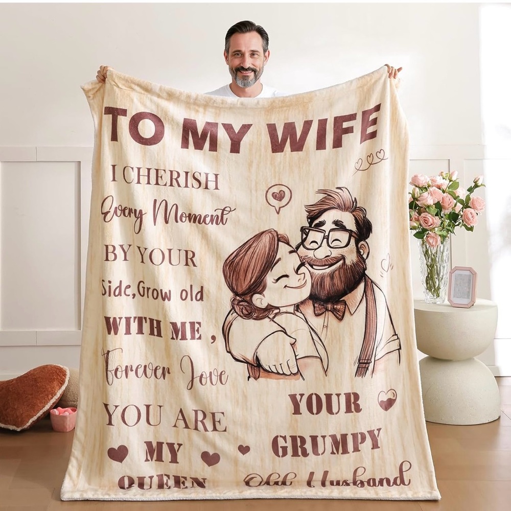 To My Wife Blanket with Heartfelt Message